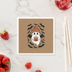Serviette En Papier Halloween mignon Fantôme automne Éffrayante saison
