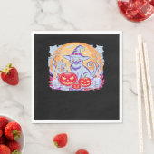 Serviette En Papier Halloween mignon Fantôme Citrouille Chat classique (En situation)