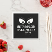 Serviette En Papier Halloween mignon noir simple Éffrayant yeux fantôm (En situation)
