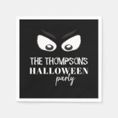 Serviette En Papier Halloween mignon noir simple Éffrayant yeux fantôm (Devant)