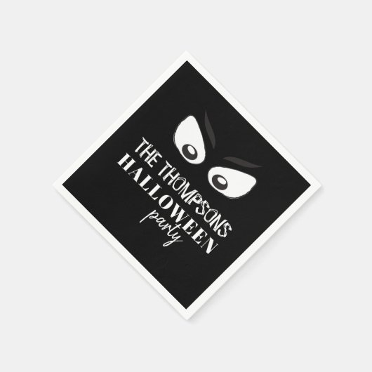 Serviette En Papier Halloween mignon noir simple Éffrayant yeux fantôm (Coin)