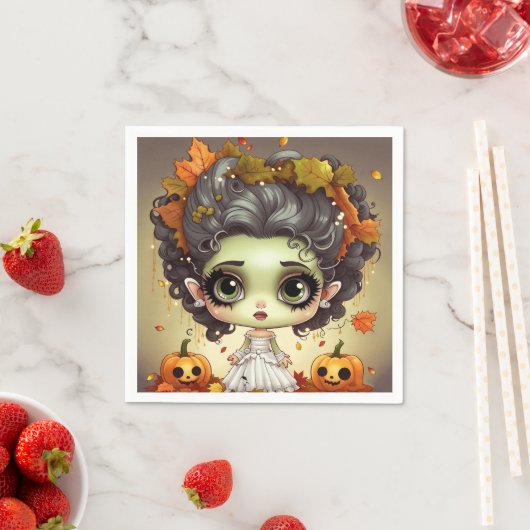 Serviette En Papier Halloween Mme Frankenstein (En situation)