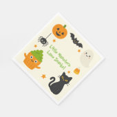 Serviette En Papier Halloween modifiable - Little Monster Bash - (Coin)