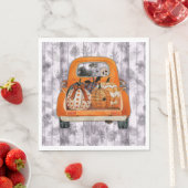 Serviette En Papier Halloween moisson orange camionnette avec citrouil (En situation)
