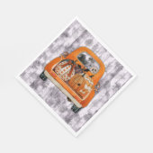 Serviette En Papier Halloween moisson orange camionnette avec citrouil (Coin)