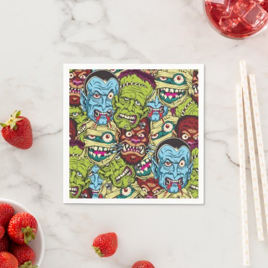 Serviette En Papier Halloween Monster Mash (En situation)