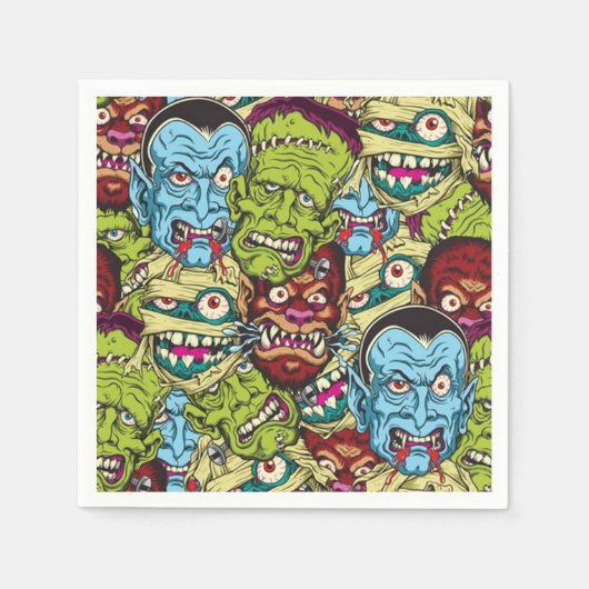 Serviette En Papier Halloween Monster Mash (Devant)