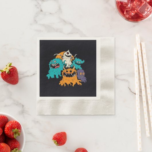 Serviette En Papier Halloween/Monster/octobre/automne (En situation)