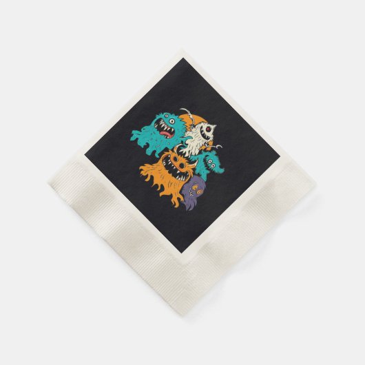 Serviette En Papier Halloween/Monster/octobre/automne (Coin)