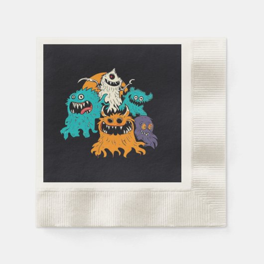 Serviette En Papier Halloween/Monster/octobre/automne (Devant)