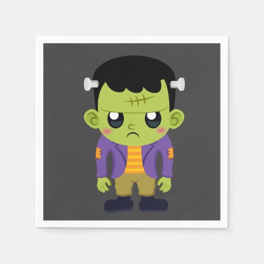 Serviette En Papier Halloween monstre Frankenstein Green (Devant)
