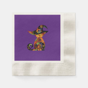 Serviette En Papier Halloween/mystique/chat/chute