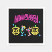 Serviette En Papier Halloween Neon Look Citrouille Cocktail Party (Devant)