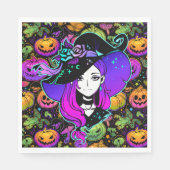 Serviette En Papier Halloween Neon Witch (Devant)
