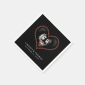 Serviette En Papier Halloween noir & blanc Skeletons & Mariage de coeu (Coin)