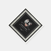 Serviette En Papier Halloween noir & blanc Skeletons & Mariage de coeu (Coin)