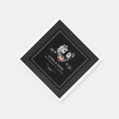 Serviette En Papier Halloween noir & blanc Skeletons & Mariage de coeu (Coin)