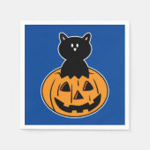 Serviette En Papier Halloween noir chat papier Citrouille Napkin (Devant)