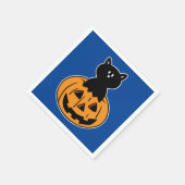 Serviette En Papier Halloween noir chat papier Citrouille Napkin (Coin)