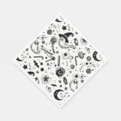 Serviette En Papier Halloween Noir et Blanc Éffrayant fête d'anniversa (Coin)