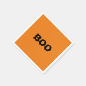 Serviette En Papier Halloween noir et orange éffrayant Boo (Coin)