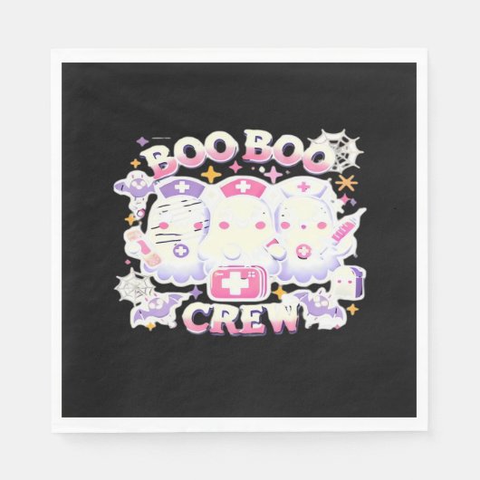 Serviette En Papier Halloween Nurse Ghost Squad Boo Boo Crew Drôle Spo (Devant)