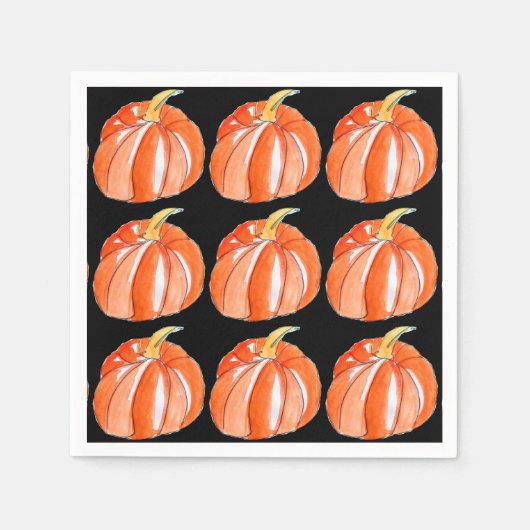 Serviette En Papier Halloween orange mignonne citrouille fête (Devant)