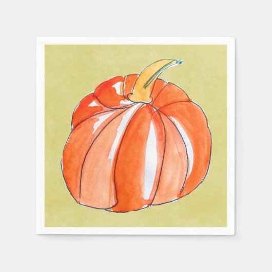 Serviette En Papier Halloween orange mignonne citrouille fête (Devant)