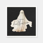 Serviette En Papier Halloween Papier Napkin Fantôme Éffrayant Noir Déc (Devant)