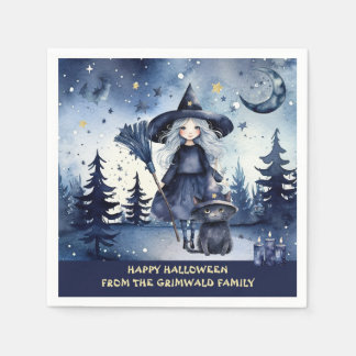 Serviette En Papier Halloween Papier Napkins Scène forestière personna