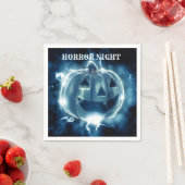 Serviette En Papier Halloween Parti mal bleu Citrouille Horreur (En situation)
