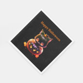 Serviette En Papier Halloween Party Chat noir Citrouille Horreur (Coin)