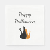 Serviette En Papier Halloween Party Cute Cats Black Orange (Devant)