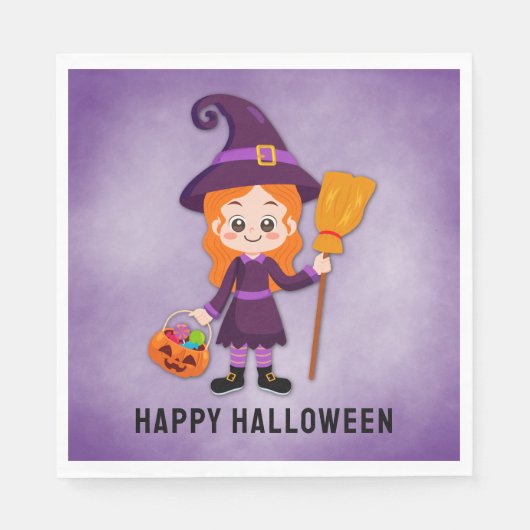 Serviette En Papier Halloween Party for Kids Witpaper (Devant)