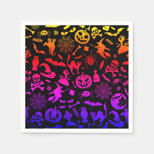 Serviette En Papier Halloween Party Happy Halloween néon éffrayant eff (Devant)