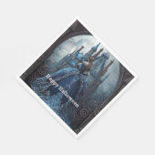 Serviette En Papier Halloween Party Haunted Maison Bleue Nuit Effrayan (Coin)