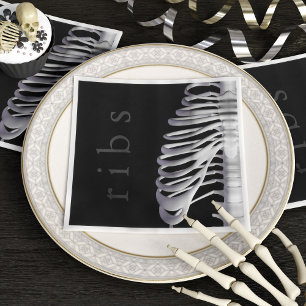 Serviette En Papier Halloween Party Skeleton Bones Rib Casse Éffrayant