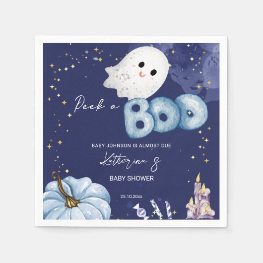 Serviette En Papier Halloween Peek a boo baby shower vaisselle (Devant)