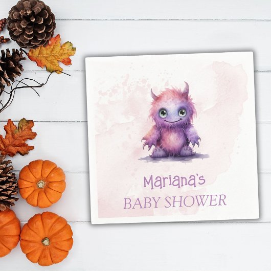 Serviette En Papier Halloween Petit Monster Baby shower fille