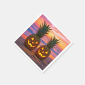 Serviette En Papier Halloween Pineapple Jack-o-lanterns On a Beach (Coin)