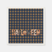 Serviette En Papier Halloween Plaid Pumpkin (Devant)