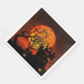 Serviette En Papier Halloween Pleine lune de feu (Coin)