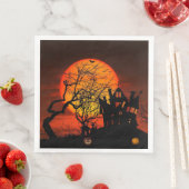 Serviette En Papier Halloween Pleine lune de feu (En situation)