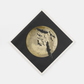 Serviette En Papier Halloween Pleine lune De Récolte Et Bateaux De Vol (Coin)