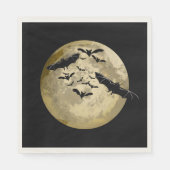 Serviette En Papier Halloween Pleine lune De Récolte Et Bateaux De Vol (Devant)