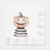 Serviette En Papier Halloween Pumpkin Head in T Shirt (Devant)
