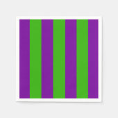 Serviette En Papier Halloween rayures en violet et vert (Devant)