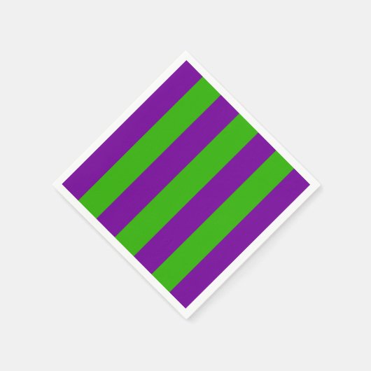 Serviette En Papier Halloween rayures en violet et vert (Coin)