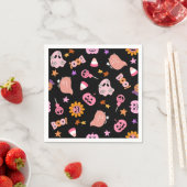 Serviette En Papier Halloween rose (En situation)