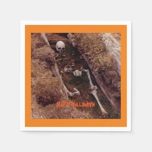 Serviette En Papier Halloween Scanner Skeleton Bones Party Photo Desig (Devant)